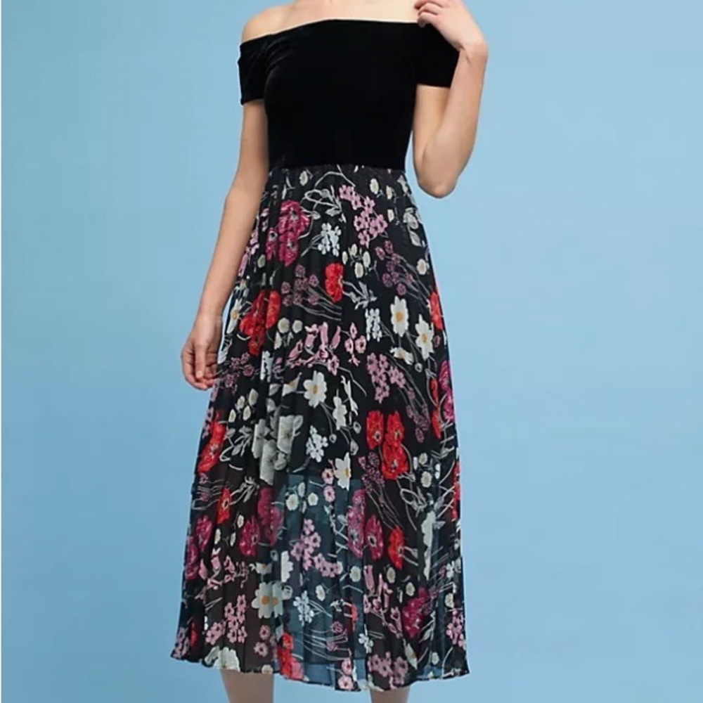 Lorina off-the-shoulder dress by Donna Morgan from Anthropologie.